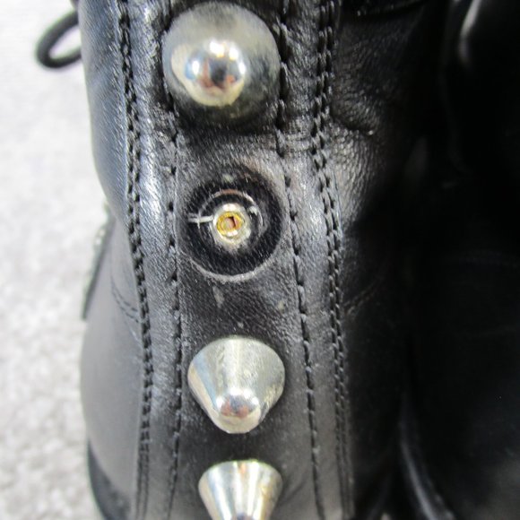 Saint Laurent Booties Womens Size 38.5 Eu 8 Us Western Ankle Black Leather Studd - Picture 8 of 13